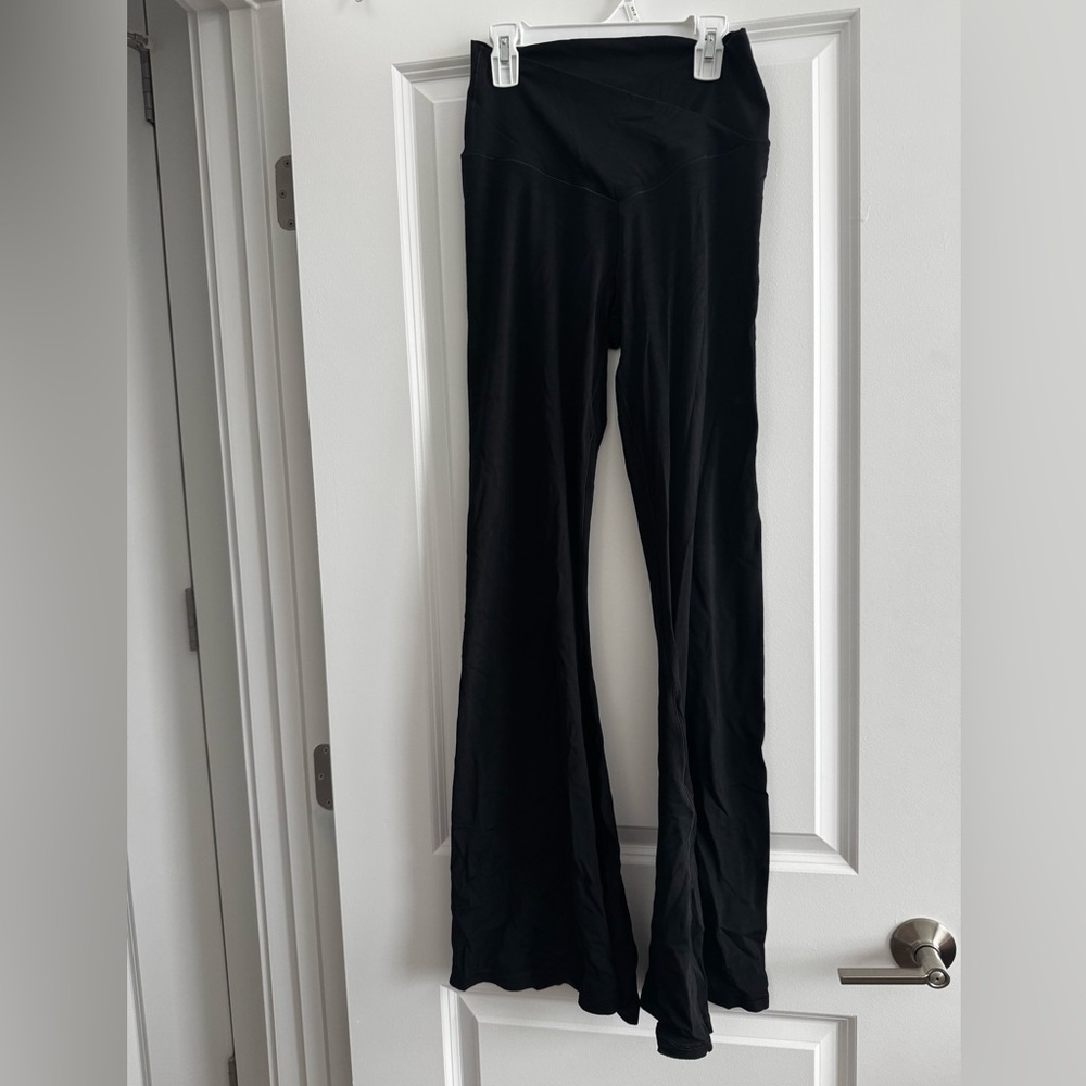 Aerie Offline High Wasted Crossover Flare Black Leggings
